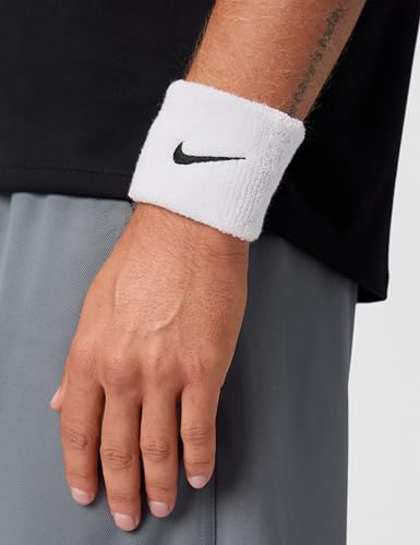 Nike Unisex Adult Swoosh Classic Wristband 2 Pack - color: White/black