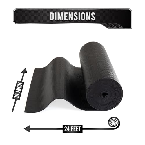 Precision Defined Toolbox Liner Non-Slip Tool Drawer Liner 24ft x 18" Black | Shelf Liner Memory-Foam, Toolbox Liner, Non Slip Tool Box Mat, Washable Tool Box Drawer Liner for Shelf, Cabinet & Workbench - size: 22 ft x 30"