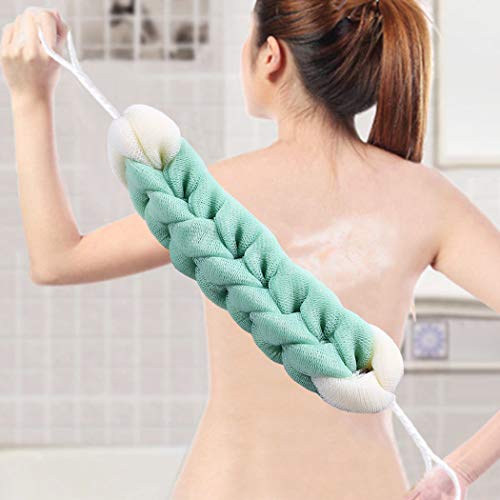 AARainbow 4 Packs Long Stretch Back Sponge with Rope Handles Back Scrubber Body Sponges for Bathing, Bath Shower Mesh Sponge Body Deep Cleaning for Men & Women (Blue+Grey+Green+Pink) - color: Blue+grey+green+pink