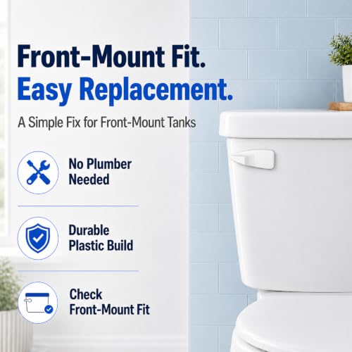 Lydia's Deal Toilet Handle Replacement Kit, Universal Front Mount Toilet Tank Flush Lever Replacement Handle, Toilet Tank Trip Lever, Easy to Install, Toilet Repair Kit, White Plastic - color: White Plastic