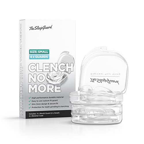 TheSleepGuard Mouth Guard for Clenching Teeth at Night [Pack of 4, Small Size - Women] – Custom Night Guards for Teeth Grinding – Nighttime Protection During Sleep for Adults