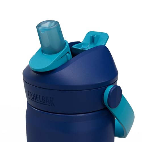 CamelBak Thrive Flip Straw Kids Insulated Stainless Steel Water Bottle with Bite Valve, Spill Resistant Easy Sip Design for School and Play, 12oz, Blue Haze - color: Blue Haze