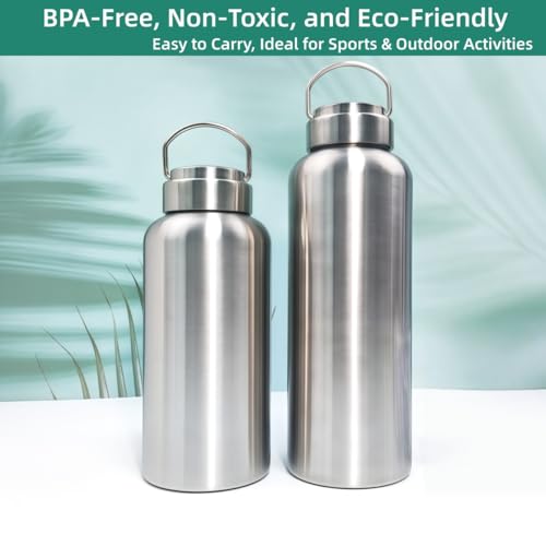CDJ 42oz Uninsulated Single Wall Stainless Steel Water Bottle, Reusable Metal Water Bottle for Sports, Leakproof and Durable, Perfect for Hiking, Gym, Picnics, and Outdoor Activities - size: 41 Ounces