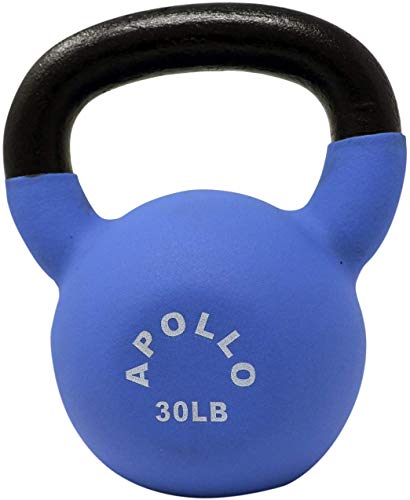 Apollo Athletics 1-Piece Neoprene Coated Solid Cast Iron Kettlebell