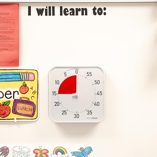 Time Timer Original 12" Visual Countdown Timer – Large 60-Minute Classroom Visual Timer for Modern classrooms, Student Groups & Adult Meetings – Helps with Focus, ADHD, Autism – (Red & White) - color: Red & White, size: 12 Inch