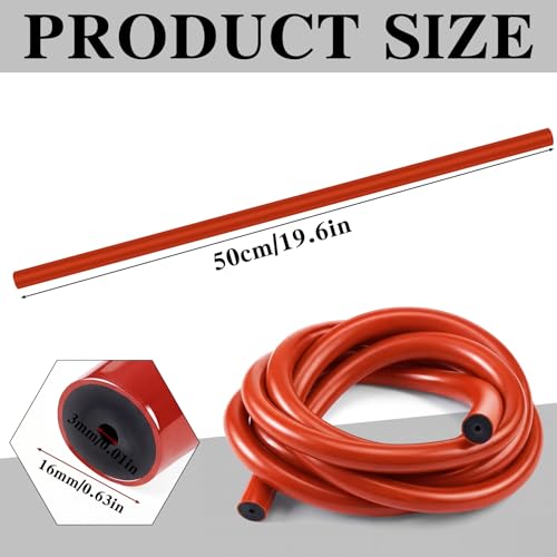 Pangda Fishing Gun Elastic Tube Speargun Band Hose- 1 Pack Natural Latex, 19.7" Long, 0.63" OD & 0.12" ID for Freshwater & Saltwater - color: Red