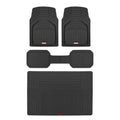 Motor Trend FlexTough Defender Floor Mats for Cars & TrunkShield Trunk Mat Set, Next-Gen Deep Dish Heavy Duty Car All Weather, Rubber Set Auto Truck Van SUV B09VYBHPDK - color: Black, style: Cargo Combo