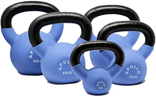 Apollo Athletics 1-Piece Neoprene Coated Solid Cast Iron Kettlebell