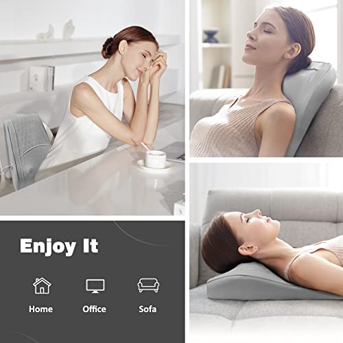 Boriwat Back Massager with Heat, 3D Kneading Massage Pillow for Back, Neck, Shoulder, Leg Pain Relief Deep Tissue, Gifts for Women Men Mom Dad(Light Gray) - style: Light Gray