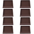 Jayen Non Slip Furniture Caster Cups Coasters Pads for Hardwood Floors, 3x3 | prevent furniture from Sliding, rubber, heavy duty, floor protection, keep furniture in place - size: 8 Pcs Brown