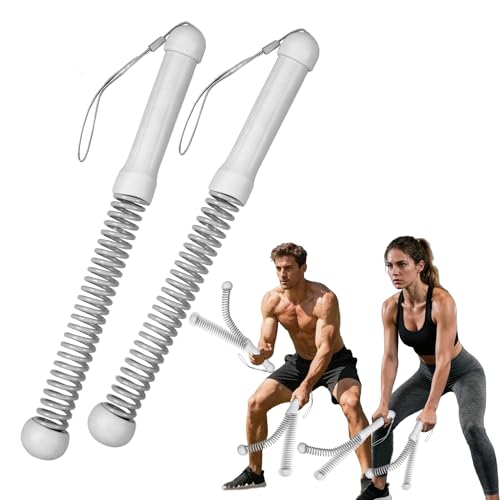 2nd Gen Ropeless Battle Ropes for Home Gym, Heavy Duty Portable Cordless Battle Ropes with Integrated Spring (No Screws), Weighted Exercise Rope for Men & Women, HIIT Workout Equipment - color: gray