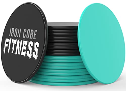 Core Sliders for Working Out 20 Disc (10 Set) Pack, Dual Sided Exercise Gliding Discs for Use on All Surfaces, Ultimate Core Trainer, Perfect for Group Training Classes, Gym & Home Total Body Workout - color: 5 Aqua sets & 5 Black sets