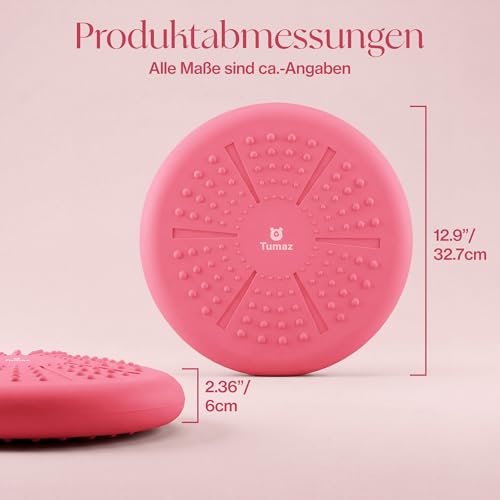 Tumaz Wobble Cushion - Wiggle Seat to Improve Sitting Posture & Stay Focused for Sensory Kids, Balance Disc to Core Strength & Flexible Seating [Extra Thick Balance Board, Pump Included Wobble Board] | Extra Thick | Supports Active Sitting | For Sensory K