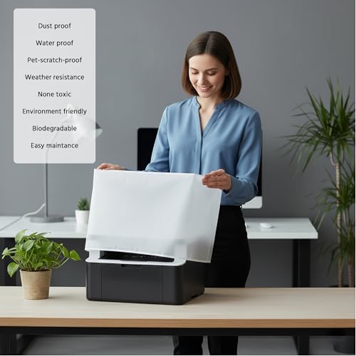 Printer Dust Cover See-Through Lightweight Waterproof Protective Case compatible with HP, EPSON,CANON, BROTHER, PIXMA -12W x10D x14H in - size: 12W x10D x14H