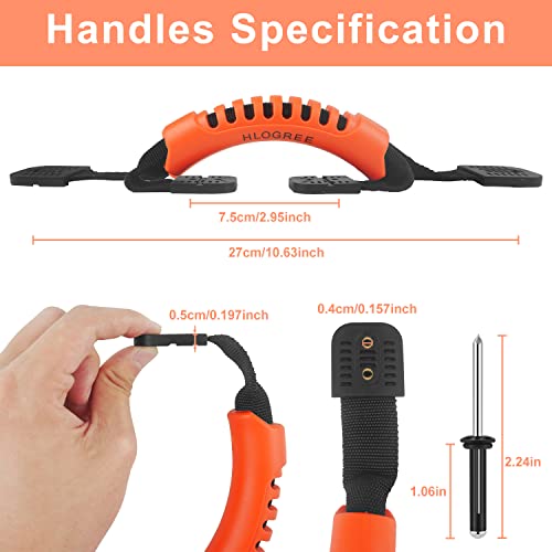 HLOGREE Kayak Handles 2/4 Pack,Kayak Carry Handle with Rivets,Kayak Replacement Handles,Kayak Handles for Emotion/Pelican/Hobie/Lifetime/sit on top/Ocean/Wilderness Accessories,Kayak Parts - color: Orange - 4PCS Kayak Handles
