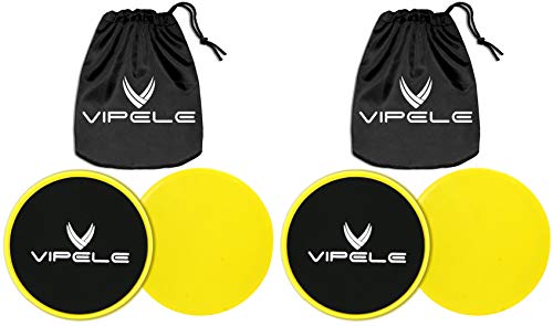 Core Sliders. Dual Sided Use on Carpet or Hardwood Floors. Abdominal Exercise Equipment - color: 2-Pack Yellow