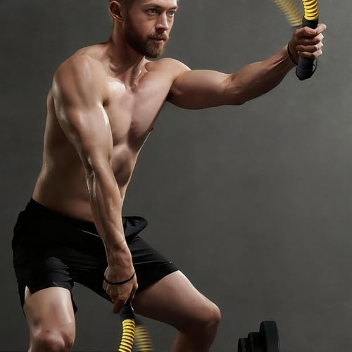 DUROTAN Ropeless Battle Ropes,Adjustable Weight Battle Rope | Anti-Slip Ergonomic Handles for Home Gym & Outdoor,HIIT and Low-Impact Aerobic Training for Men & Women