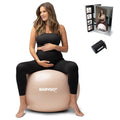 BABYGO Birthing Ball - Pregnancy Yoga Labor & Exercise Ball & Book Set Trimester Targeting, Maternity Physio, Birth & Recovery Plan Included Anti Burst Eco Friendly - color: Nude, size: 65cm - Electric