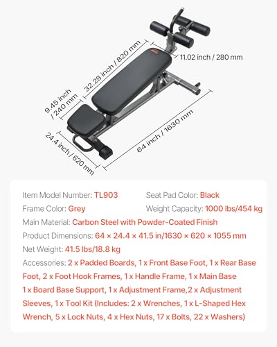 VEVOR Sit Up Bench, Folding Curved Decline Ab Bench, with 5 Adjustable Height Settings, Heavy-Duty Steel, Non-Slip Design, 500 Lbs Capacity for Home Gym Workouts, Strength Training, Full Body Muscles - size: Ab Bench/1000lbs