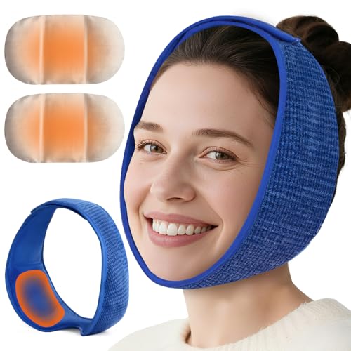 Face Heating Pad for TMJ Pain Relief, Moist Heat Microwave Heated Wrap for Jaw, Wisdom Teeth Recovery, Reducing Symptoms of Jaw Clicking, Relaxing Face Muscles, Oral Facial Surgery