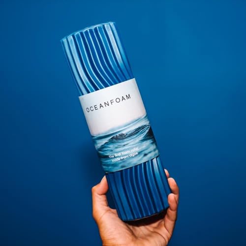 Oceanfoam x 4ocean Roller (Royal Blue) – Limited Edition Muscle Roller for Back Pain & Yoga - High Density Foam for Physical Therapy - Textured for Deep Tissue Massage - size: Travel Size (11" x 3.35")