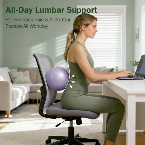 Slim Panda Pilates Ball, 9 Inch Small Exercise Ball, Anti Burst Mini Yoga Ball for Stability, Workout, Barre, Core Strength, Physical Therapy, Balance, Stretching - color: Lavender