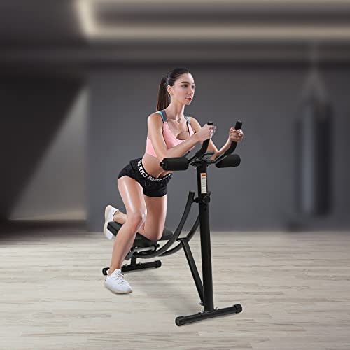 Ab Machine Abdominal Crunch Core Workout Equipment Foldable Exercise Ab Trainer Machine Coaster Abdominal/Core Fitness All Training Equipment Levels for Home & Gym - size: 35.43*19.68*42.12in Black