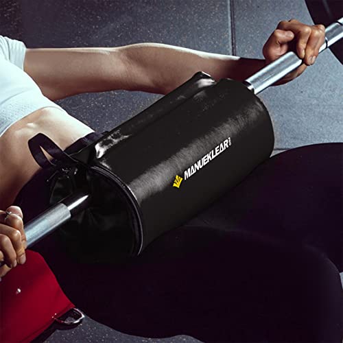 Hip Thrust Pad for Barbell 3.5" Thick Leather Olympic Barbell Pad for Bench Press Weightlifting Powerlifting - color: Black