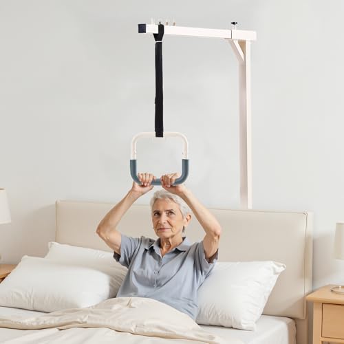 VEVOR Trapeze Bar for Bed Mobility, Heavy-Duty Steel Free Standing Trapeze Bar 250 LBS Weight Capacity, Hospital Bed Pull Up Assist for Elderly & Disabled, Ideal for Hospitals, Nursing Home, Home Care