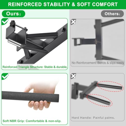 Dip Attachment for Power Cage with 5/8" or 1" Hole, Y-Shaped Dip Bar | Squat Rack Accessories with Non-Slip Foam Grips, Full Welded Steel, Power Rack Attachment for Home Gym Strength Training - color: D: Dip Bar Attachment(3x3 Rack, 5/8 & 1" hole)