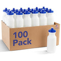 ZETY Bulk Water Bottles 100 Pack - 20 Ounce Reusable bottles Bulk - BPA-Free Easy Open Spin off Cap - Top-Rack - Dishwasher Safe - Sports Bottles (Plastic) - style: Plastic