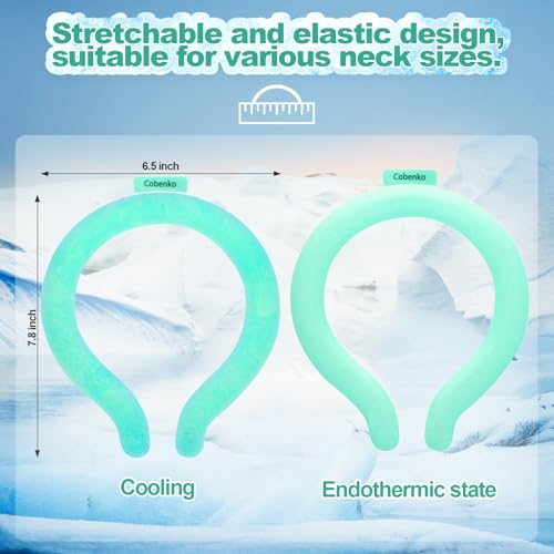 Neck Cooling Tube with Cold Insulated Bag,Neck Cooler Wraps,Reusable 18℃/64℉ Ice Neck Ring Wearable Body Cooling Products for Summer (Green) - color: Green