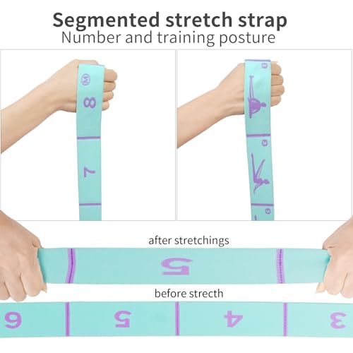8 Loops Stretching Strap for Kids, Extended Dance Stretch Band Elastic for Ballet & Gymnastics, Children's Resistance Bands for Flexibility Training, Dance Equipment for Girls - color: Blue