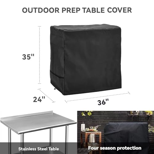 Outdoor Prep Table Cover - Heavy Duty Waterproof Cover for Keter Unity Small Portable Table, Compatible with 36 inch Outdoor Utility Cart and Storage Cabinet - color: Black, size: 36"x 24"x 35"
