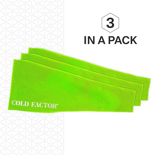 COLD FACTOR Cooling Headband for Women and Men – UPF 50+ Advanced Evaporative Comfort, Instant Cooling Sweatband for Outdoor Sports, Fitness, Yoga, Hiking, Running, and Workout - color: Lime