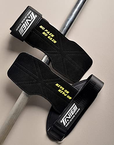 TAVIEW Wrist Straps for Weightlifting for Maximum Grip Support - Lifting Deadlift Strap & Weight Lifting Grips Gloves for Working Out Pull Up Deadlifting & Shrugs - color: black