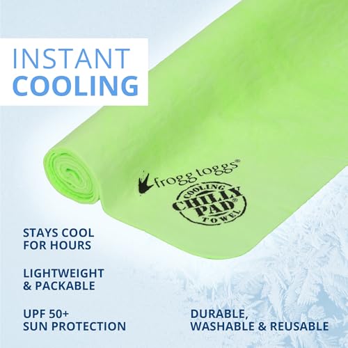 FROGG TOGGS Chilly Pad, Instant Cooling Towel, Long Lasting, Reusable, Sports and Outdoors Neck Towel 33x13 - color: Hivis Lime Green
