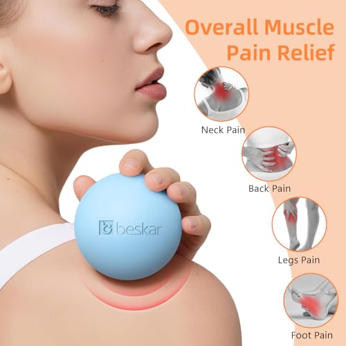 Massage Lacrosse Balls for Myofascial Release, Trigger Point Therapy and Yoga Therapy, Foot Massage Ball to Relieve Plantar Fasciitis Blue - color: Blue