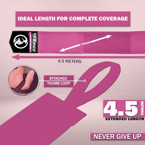 KOMBAT USA 180" Boxing Wraps for Men & Women – Hand Wraps for Boxing Gloves, Muay Thai Wraps, Vendas para Boxeo, Thumb Loop, MMA & Kickboxing Hand Wraps Boxing Training Gear - color: Pack of 3 Pink