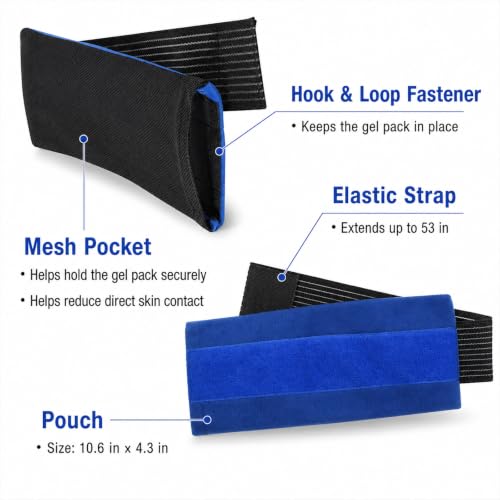 Headache Ice Pack Wrap with Strap, Reusable Gel Ice Pack for Injuries, Hot Cold Pack for Head Neck Knee Arms, 2 Flexible Gel Pack for Headache Relief, Migraine, Fever, Joint Pain, Muscle Soreness - style: 4.3" x 9.8" 2 packs+wrap