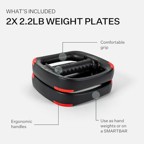 Les Mills™ Dual Purpose Ergonomic Exercise Weight Plates for Total Body Workouts - size: 2.2 lbs Weight Pair