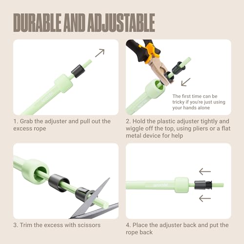 SPORTBIT Adjustable Jump Rope for Fitness and Exercise | Fitness and Exercise, Cardio, Boxing, and Weight Loss, Speed Rope, Men & Women - color: Green
