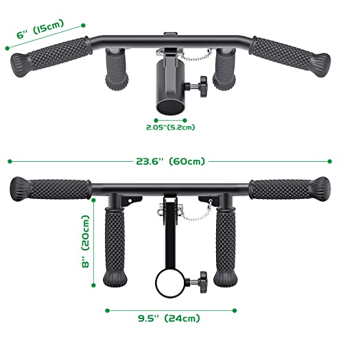 SELEWARE V Bar & T Bar Landmine Handle Attachment for 2" Barbell Bar, Solid Multi-Grip Landmine Handle T Row Attachment with Non-Slip Rubber Handle, Fits 2" Olympic Bars Strength Training Bars - color: Adjustable T Bar W/ Convex Rubber Handle