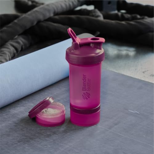 BlenderBottle Shaker Bottle with Pill Organizer and Storage for Protein Powder, Classic V2 ProStak System, 22-Ounce, Plum - color: Plum