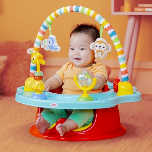 Bright Starts 3-in-1 SuperSeat Playful Paradise, Baby Activity Seat with Toys, Snacking Tray, Booster Seat, BPA Free Tray, Unisex, 6 Months + - color: Playful Paradise