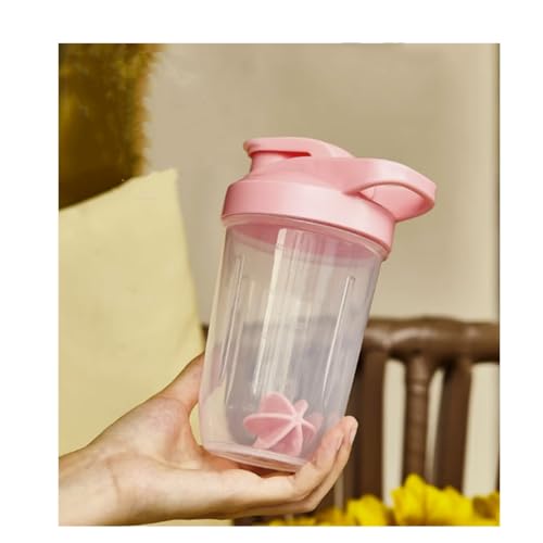 CHNLML Protein Shaker Bottle 400ML/16Oz w. Shaker Ball for Protein Shake, Shaker Bottle with Mixing Ball, Leak-Proof, BPA-Free, for Gym, Workout, Juice Mixer (Pink/Clear, 16Oz-400ML-1Bottle) - color: Pink/Clear, size: 16 Ounces