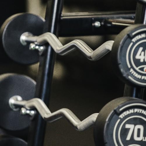 Titan Fitness Fixed Barbell Rack, Holds 10 Straight or EZ Curl Bars, Free Standing A-Frame Garage Gym Barbell Weight Storage Rack Stand