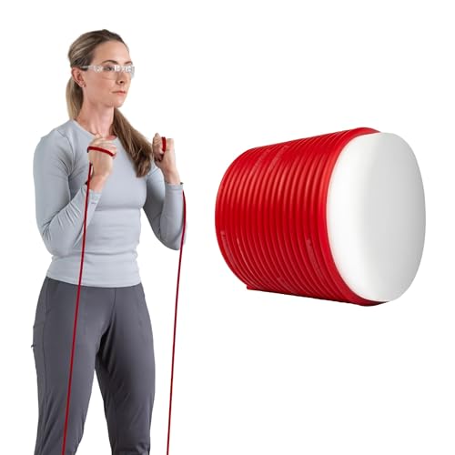 THERABAND Latex Resistance Tubing, Red, Medium Level 2, 100 ft Roll, Professional Grade Resistance Band for Exercise, Upper and Lower Body Workouts, Cut-to-Length, Color-Coded Levels - color: Level 2 / Medium - Red, size: 100 Foot