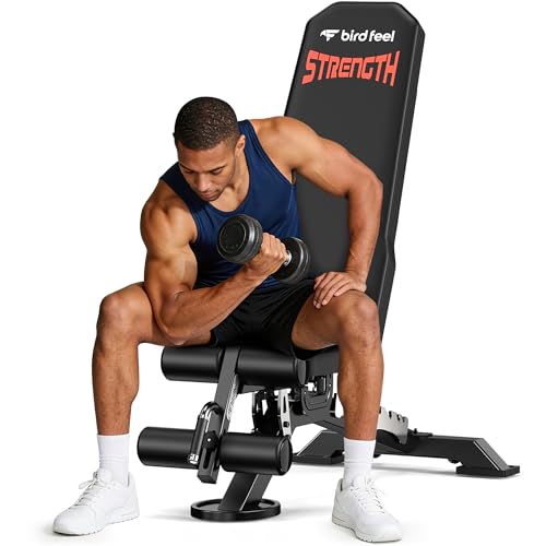 Commercial Adjustable Weight Bench, 1800LBS Heavy Duty Workout Bench for Home Gym Strength Training, Removable Leg Holder for Flat/Incline/Decline Sit Up & Full Body Workout