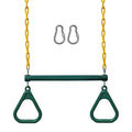 Jungle Gym Kingdom Swing Sets for Backyard, Monkey Bars & Swingset Accessories - Set Includes 18" Trapeze Swing Bar & 48" Heavy Duty Chain with Locking Carabiners - Outdoor Play Equipment (Green) - color: Green